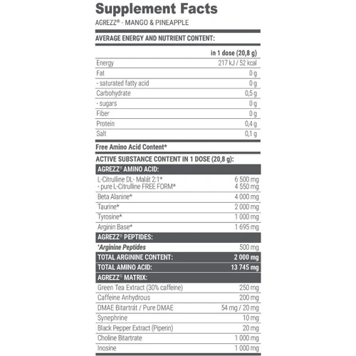 Extrifit Agrezz 20,8 g /sample/ Raspberry: Тип Комплекс до тренировки