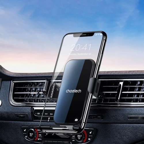 Держатель Choetech Car Holder Air Vent Wireless Charger 15W Black (T201-F): Совместимость Apple, универсальный