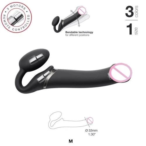 Безремневой страпон Strap-On-Me VIBRATING Black M