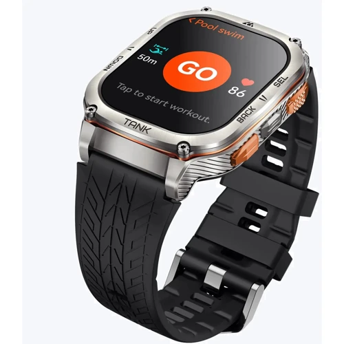 Смарт-годинник Kospet Tank M3 Ultra Silver Silicone Basic