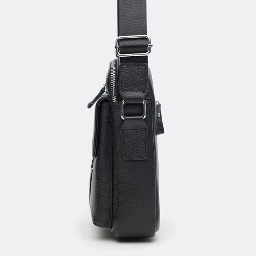 Мужская сумка через плечо Keizer черная (K18207bl-black): Фактура Зернистая, Матовая