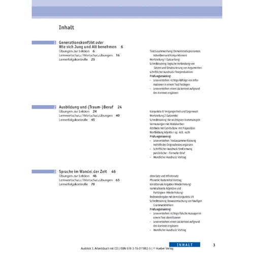 AusBlick 3: Arbeitsbuch mit Audio-CD: Количество страниц 168