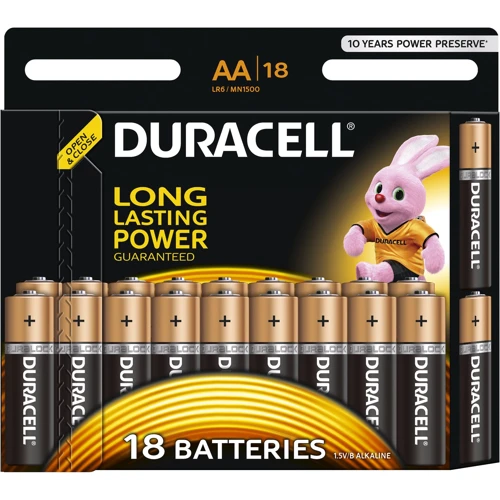 Батарейки Duracell Basic AА алкалиновые 1.5V LR6 18шт. (5000394107519)