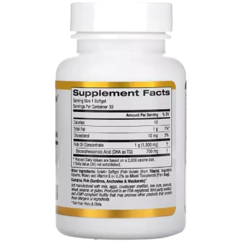 California Gold Nutrition DHA 700 Рыбий жир 1000 мг 30 капсул