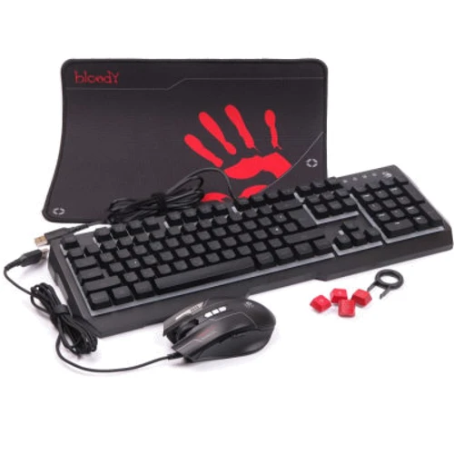 Комплект проводной A4Tech Bloody B1700 USB Black (Bloody B1700 Black): Тип клавиш мембранный