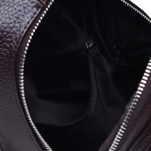 Чоловіча сумка-слінг Borsa Leather коричнева (K1330-brown): Матеріал Натуральна шкіра