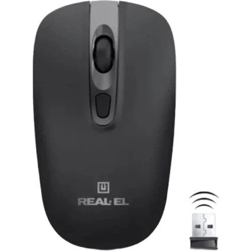 Мышь REAL-EL RM-350 W Black (EL123200043): Интерфейс подключения Wireless, USB