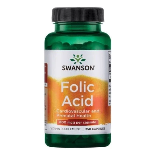 Swanson Folic Acid 800 mcg Фолієва кислота 250 капсул