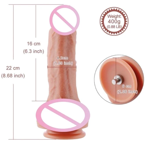 Ультрареалистичный фаллоимитатор для секс-машин Hismith 8.3″ 2-layers Silicone Flesh Dildo