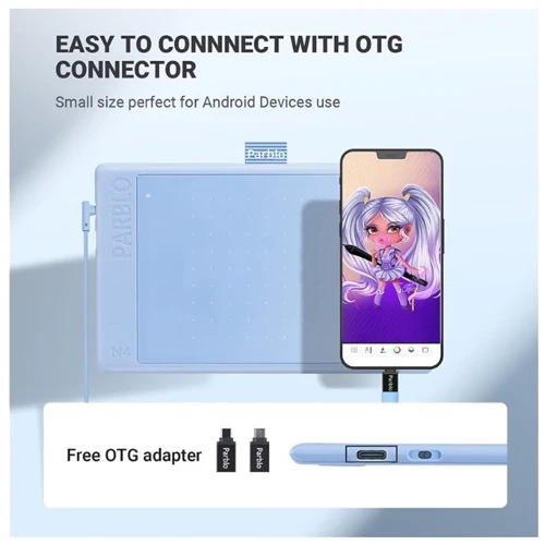 Графічний планшет Parblo Ninos N4 Blue (NINOSN4B) UA: Multitouch немає
