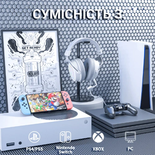 Наушники Fifine RGB H3W White: Тип крепления оголовные