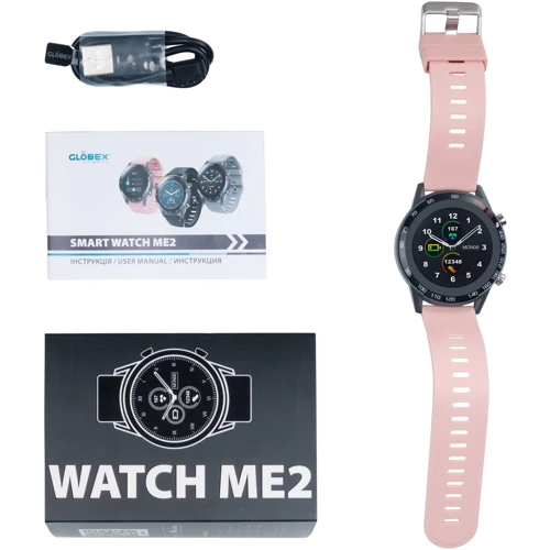 Смарт-часы Globex Smart Watch Me2 Pink: Материал ремешка Силикон
