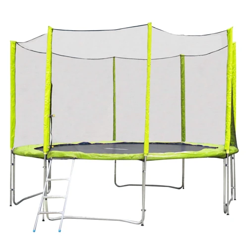 Батут inSPORTline Froggy PRO с защитной сеткой и лестницей 366cm желтый (9775-1)