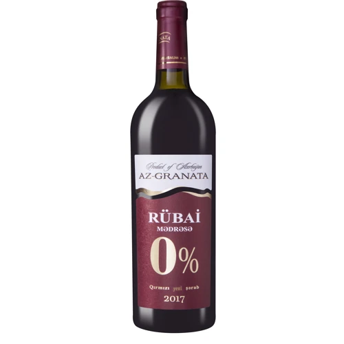 Вино виноградное Az-Granata RUBAI MEDRESE красное полусладкое, 0% (б/а), 0.75л (TVZ4760081508272)