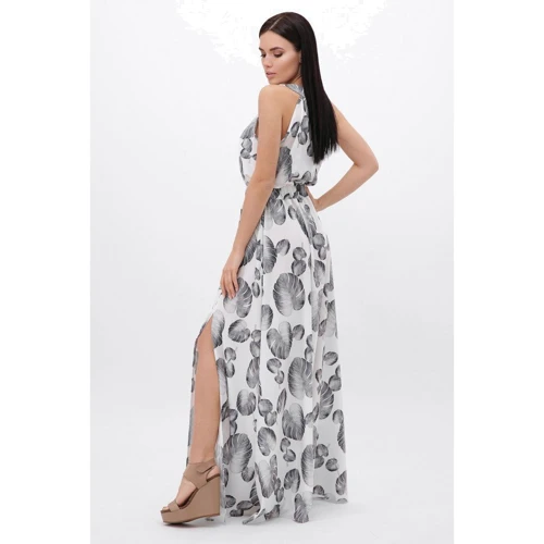 Сарафан FashionUp SRF-1814A-46 46 білий повсякденний довгий максі: Склад поліестер, Шовк, Еластан