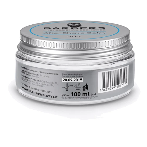 Barbers Mint 100 ml Бальзам после бритья с мятой: Объем, мл 100