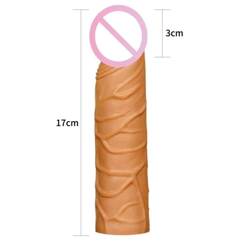 Насадка LoveToy Pleasure X-Tender Penis Sleeve Brown Add 1", Brown