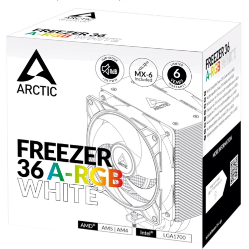 Кулер Arctic Freezer 36 A-RGB White (ACFRE00125A): Количество вентиляторов, шт 2