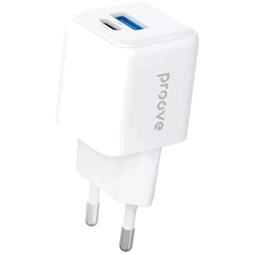 Зарядное устройство Proove Wall Charger USB+USB-C Pocket GaN Plus 25W White (WCPG25111202)