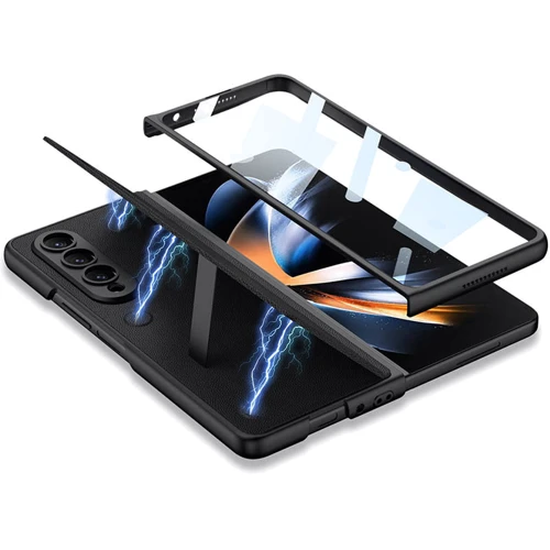 Аксессуар для смартфона GKK Leather Wallet with Stand Black for Samsung F936 Galaxy Fold 4: Тип накладка на заднюю часть