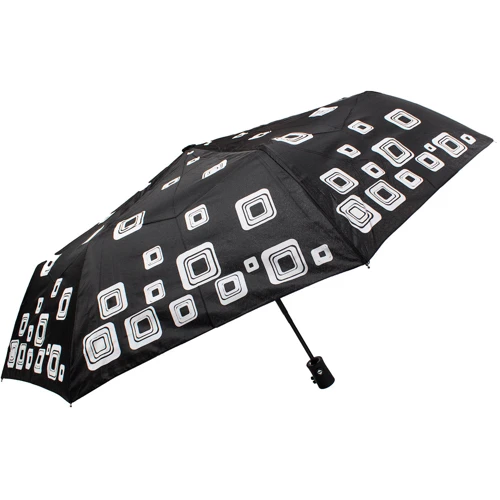 Зонт женский автомат Magic Rain черно-белый (ZMR7219-1911): Фасон Складной (3 сложения)