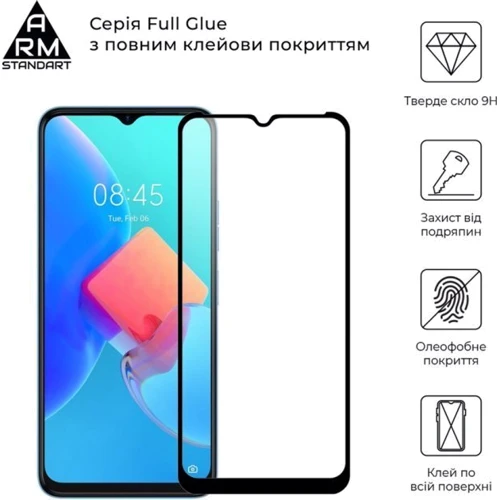 Аксессуар для смартфона ArmorStandart Tempered Glass Full Glue Black for Tecno Spark 9 Pro (KH7n) (ARM64651) фото 5