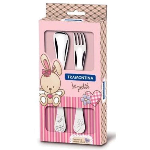 Столовый прибор детский Tramontina Baby Le Petit pink (2 прибора): Тип Ложка, Вилка