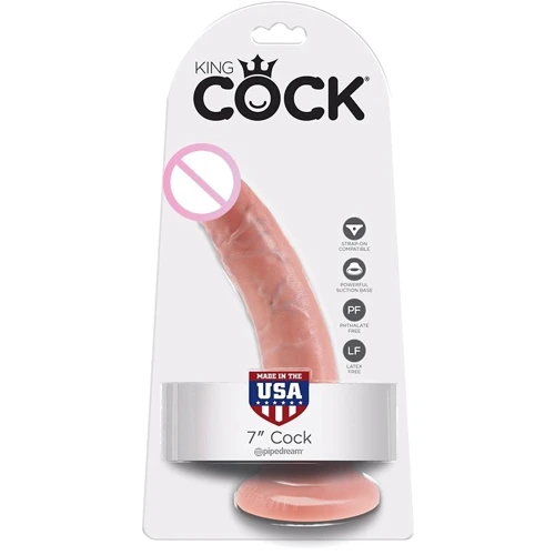 Фаллоимитатор на присоске Pipedream King Cock 7, 18х4 см, телесный