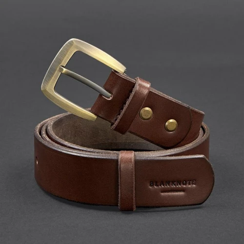 Чоловічий ремінь BlankNote коричневий (BN-BELT-3-brown): Ширина ременя Средняя