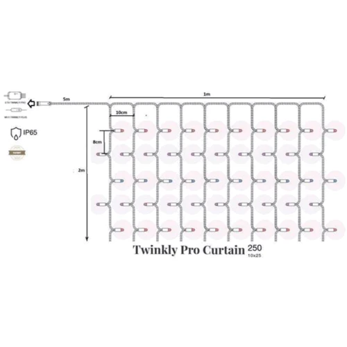 Гирлянда Smart LED Twinkly Pro Curtain RGBW 250 (10 по 25) IP65 AWG22 PVC Rubber зеленый: Применение для дома
