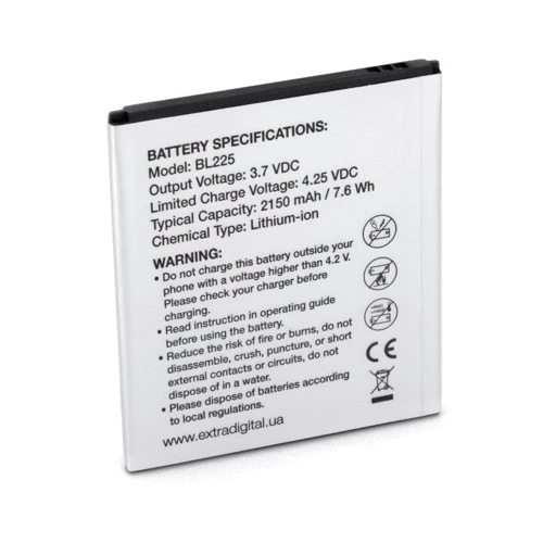 Аккумулятор ExtraDigital 2150mAh (BL225) for Lenovo S580: Производитель ExtraDigital