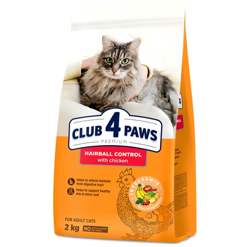 Сухой корм Club 4 Paws Premium Adult cats для выведения шерсти для взрослых кошек 2 кг (4820215369428)