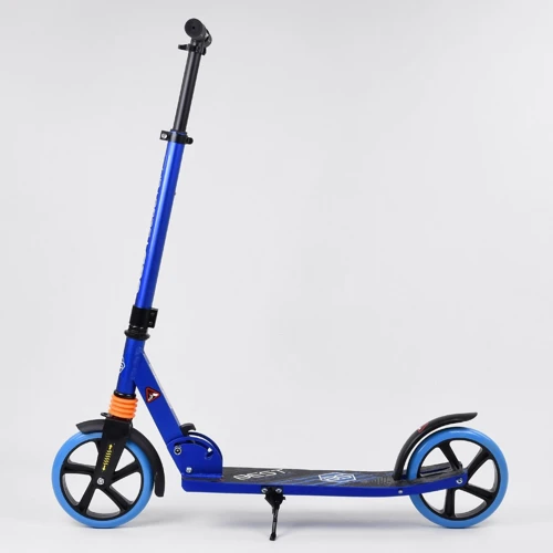 Самокат двухколесный Best Scooter с PU колесами и 1 передний амортизатором Blue (99651): Конструкция рамы складная