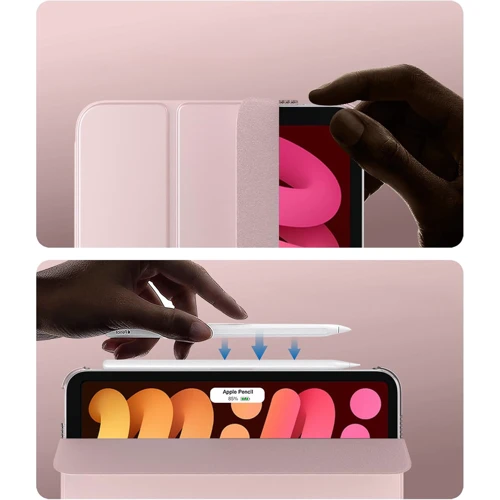 Аксессуар для iPad BeCover Case Book Tri Fold Hard Pink for iPad Mini 7 2024 (712454): Особенности трансформируется в подставку, Удобно держать в руке, Стильный дизайн, Надежная защита от царапин и загрязнений