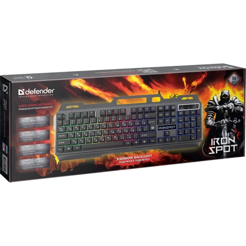 Клавиатура Defender IronSpot GK-320L USB Black (45320): Интерфейс подключения USB