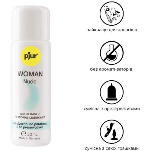 Смазка на водной основе pjur Woman Nude 30 мл без консервантов, парабенов, глицерина