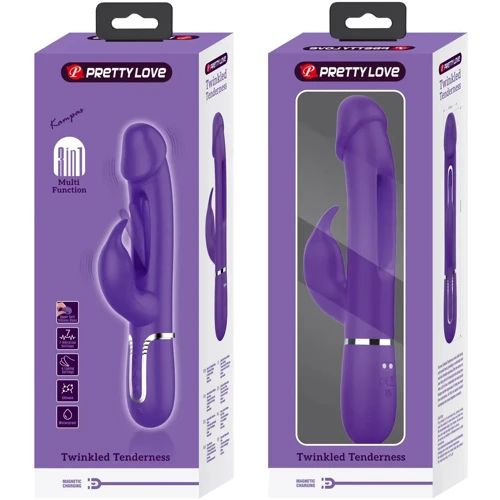 Вибратор 3в1 LYBAILE Pretty Love Twinkled Tenderness Kampas Dark Purple (BW-500025-2)