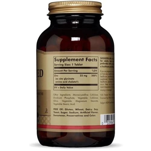 Solgar Chelated Zinc 250 Tablets: Тип цинк