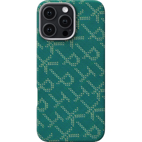 Чехол для iPhone Pitaka Monogram Tactile Woven Case Gold/Green (KI1601PTK) for iPhone 16 Pro фото 7