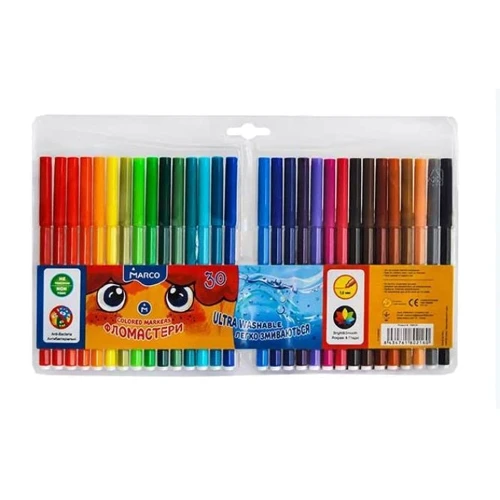 Фломастери 1690-30 FM 30кол Super Washable, Marco