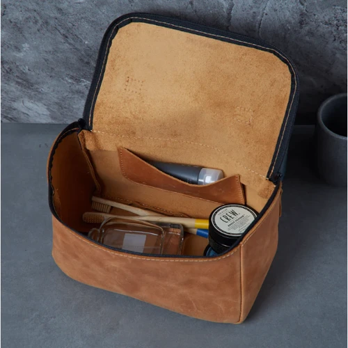 Косметичка INCARNE Timeless Коньяк M 22x13.5x10 см фото 7