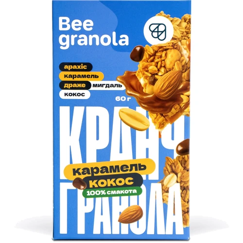 Кранч гранолу Bee Granola карамель-кокос 60 г: Вага нетто 60
