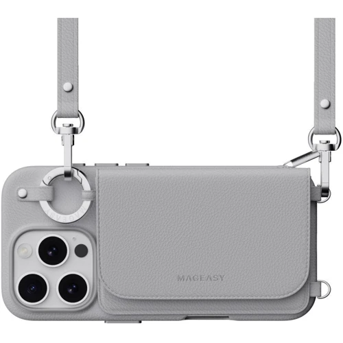 Чехол для iPhone Switcheasy Pouch M Wallet Phone Case with Stand Gray (MPH66P264GR24) for iPhone 16 Pro: Материалы поликарбонат и полиуретан
