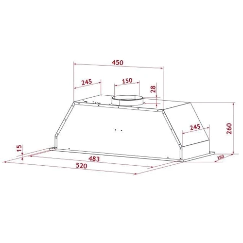 Вытяжка Perfelli BIS 5684 WH 1000 LED: Тип монтажа Встраиваемый