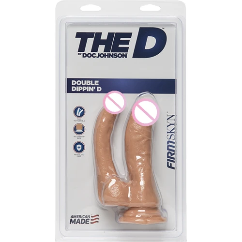 Двойной фаллоимитатор Doc Johnson The D - Double Dippin D - FIRMSKYN