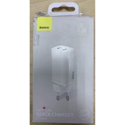 Baseus USB-C Wall Charger GaN2 Lite 65W White (CCGAN2L-E02) (Зарядные устройства)(78753860)Stylus approved: Причина уценки Нетоварный вид упаковки