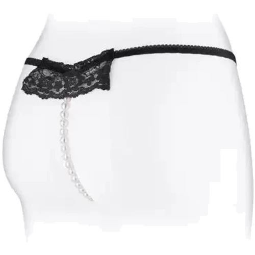 Трусики-стринги с жемчужной ниткой Fashion Secret KATIA Black