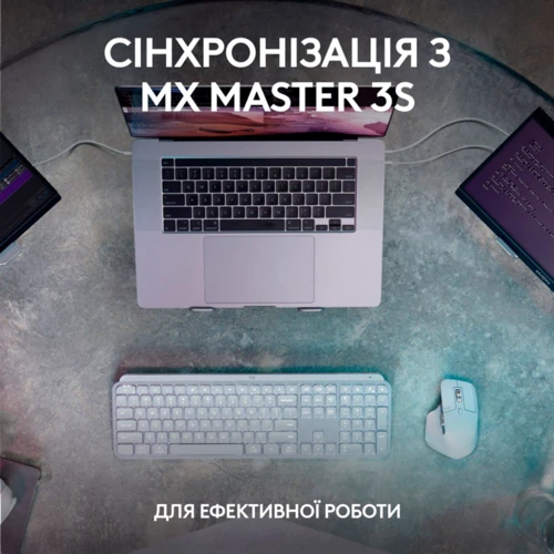 Клавиатура Logitech MX Keys S Wireless UA Pale Grey (920-011588) фото 7