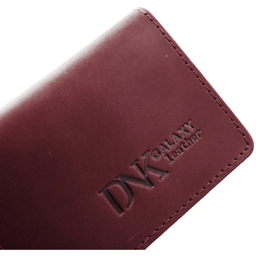 Женская обложка для ID-паспорта DNK Leather бордовая (DNK-mini-oknoH-colL): Материал Натуральная кожа