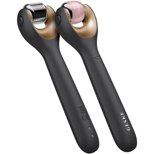 Электронный роллер для лица с микроиглами GESKE MicroNeedle Face Roller 9в1 gray фото 3